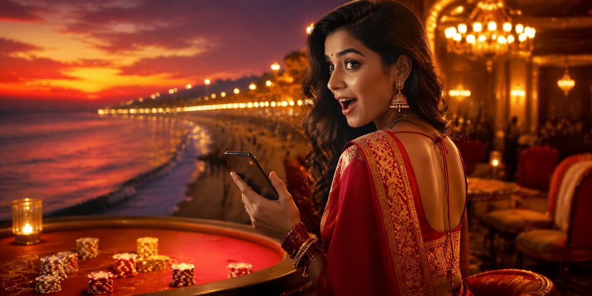 Bright lottery banner with red and gold festive tones in Chennai
